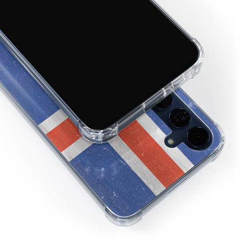Iceland Flag Distressed Galaxy S24 Clear Case